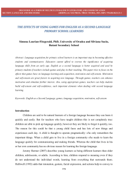 the effects of using games for english as a second language primary