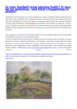 Is your football team playing badly? It may be air pollution. And