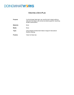 creating a data plan - The Doing What Works Library