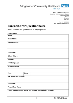 Parent \ Carer Questionnaire