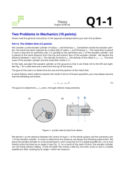 IPhO 2016 - Theory - Two Problems in Mechanics