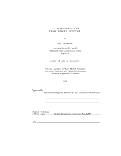 The Determinants Of Firms` Export Behavior