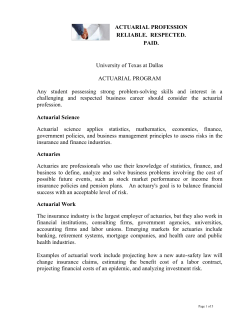 Actuarial Program Description - The University of Texas at Dallas
