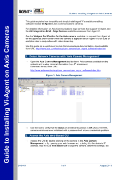 Guide to Installing Vi-Agent on Axis Cameras