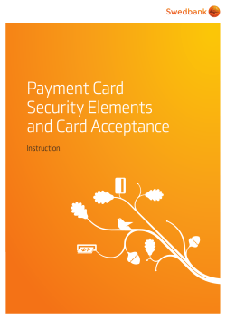Payment Card Security Elements and Card Acceptance