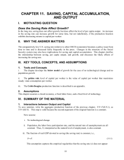 Chapter 11. Saving, Capital Accumulation, and Output