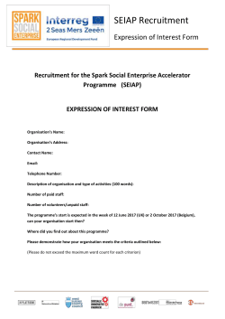 (SEIAP) EXPRESSION OF INTEREST FORM