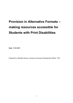 Provision in Alternative Formats &ndash; making