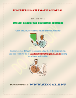 integral calculus and differential equations