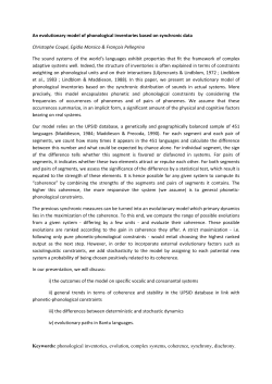 An evolutionary model of phonological inventories based on