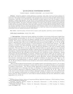 QUASI-LINEAR COMPRESSED SENSING 1. Introduction