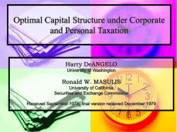Optimal Capital Structure under Corporate and Personal Taxation