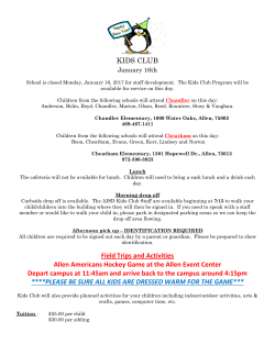 KIDS CLUB Field Trips and Activities Allen Americans Hockey Game