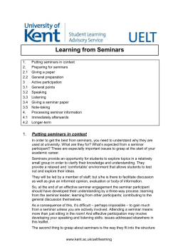 Learning from seminars [33]