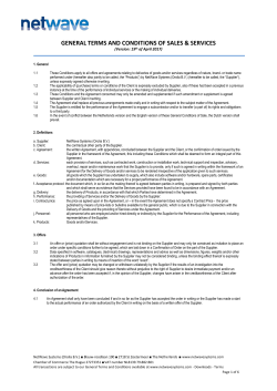 General conditions of sales NetWave Systems version 4 (xx-xx
