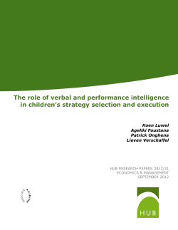 The role of verbal and performance intelligence in children`s strategy