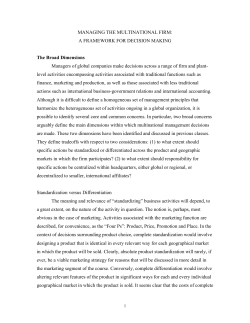 MANAGING THE MULTINATIONAL FIRM: A