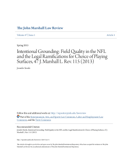 Intentional Grounding: Field Quality in the NFL and the Legal