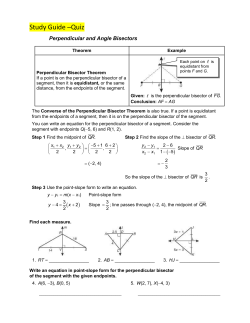 Reteach Perpendicular and Angle Bisectors