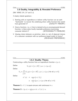 Duality, Integrability and Revealed Preference