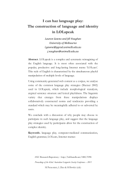 I can haz language play: The construction of