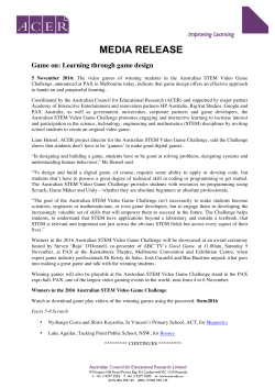 media release - Australian Council for Educational Research