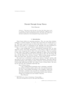 Threads Through Group Theory - Department of Statistics