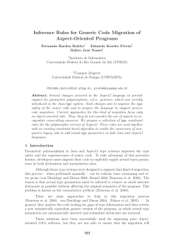 Inference Rules for Generic Code Migration of Aspect