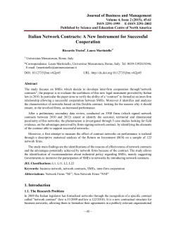 Italian Network Contracts: A New Instrument for Successful