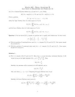 Solutions to HW due on Feb 22