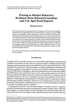 Pricing to Market Behavior: Evidence from
