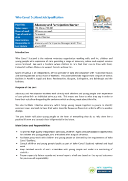 Job Spec - Who Cares? Scotland