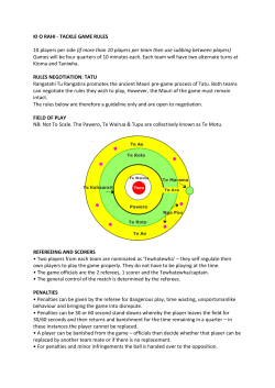KI O RAHI - TACKLE GAME RULES 10 players per side (if more
