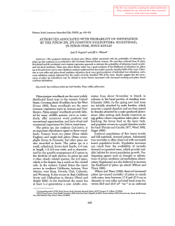 Attributes associated with probability of infestation by the pinon Ips
