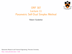 ORF 307 Lecture 11 Parametric Self
