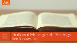 National Monograph Strategy - Copac Collections Management