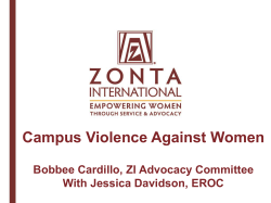 Campus Violence Against Women - Zonta North American Inter