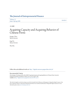 Acquiring Capacity and Acquiring Behavior of Chinese Firms
