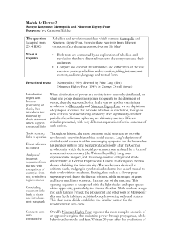 Essay -Metropolis and Nineteen Eighty-Four