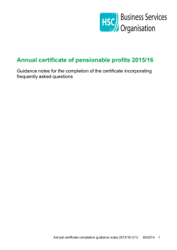 Annual certificate of pensionable profits 2015/16