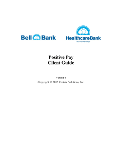 Positive Pay Client Guide