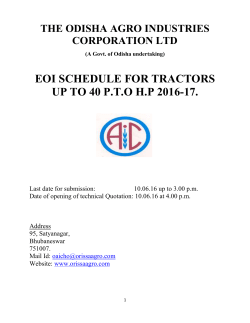 EOI SCHEDULE FOR TRACTORS UP TO 40 PTO HP 2016-17.