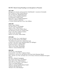 MUWC Book Group Reading List (Inception to Present) 1997