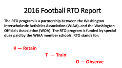 2016 football rto report - Evergreen Football Officials Association