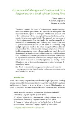 Environmental Management Practices and Firm Performance in a