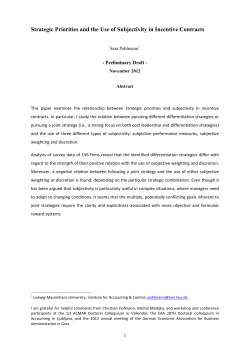 Strategic Priorities and the Use of Subjectivity in Incentive Contracts