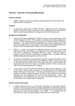 ERDF/ESF - PROPOSAL FOR PROGRAMME REVIEW Decision