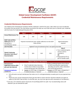 (GCDF) Credential Maintenance Requirements