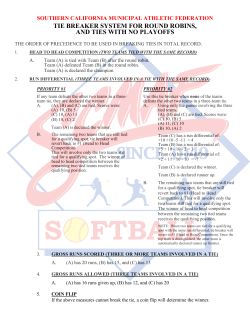 tie breaker system for round robins, and ties with no playoffs