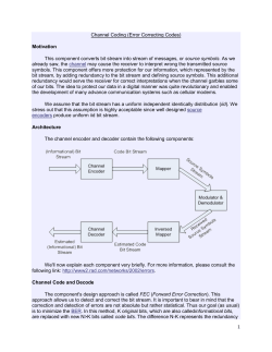 Channel Coding (Error Correcting Codes)